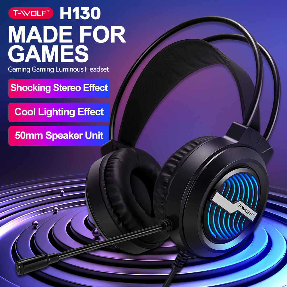 Headphone Gaming T-WOLF H130 -Led Game 5.1